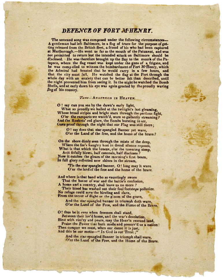 The Star Spangled Banner Broadside